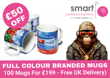 Custom Printed Mugs - 100 For
