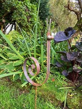 METAL GARDEN RUSTY SNAIL STAKE