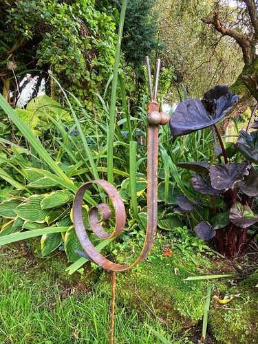 Metal garden rusty snail - garden,