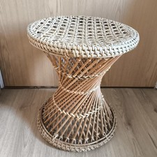 Retro Vintage Round Cane Rattan Wicker Twist Stand