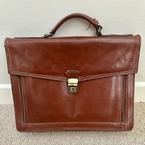 Genuine vintage brown leather - vintage,