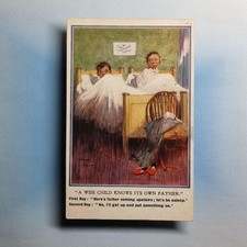 Comic Postcard 1909 Wise Child Knows Own Father Strange Lawson Wood