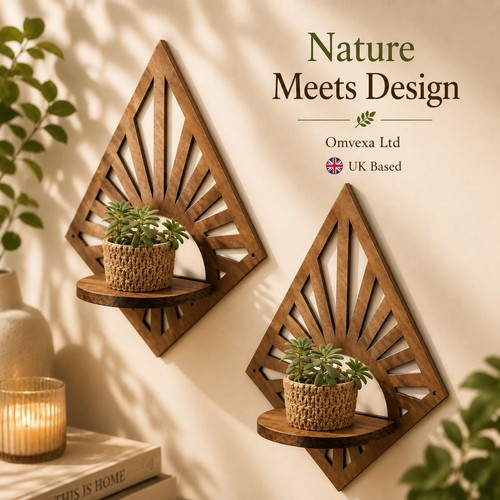Set wooden wall shelf - 2,