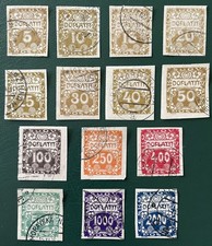 Czechoslovakia Postage Due Stamps 1919/20 Used set x14 Good Hinged Condition