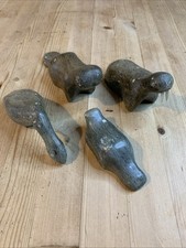 VINTAGE INUIT/ESKIMO CARVED SOAPSTONE SEAL & CUB-WALRUS-GOOSE/SWAN-SIGNED DIMU