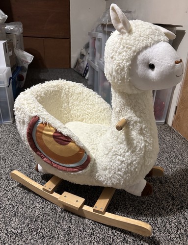 Rocking alpaca wooden plush - alpaca,