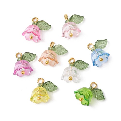 Flower charms mixed - charms,