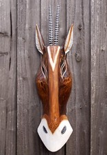 CLEARANCE 57cm Wooden Hand Crafted Antelope Wall Hung Head
