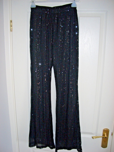 Ladies black sequin - ladies, trousers