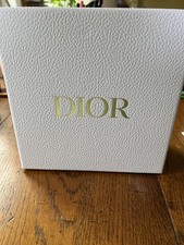 Dior white box with gold lettering and card