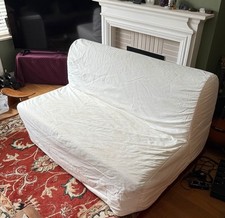 IKEA LYCKSELE 2-Seater Sofa Bed With Cream Washable Cover - Newly Washed