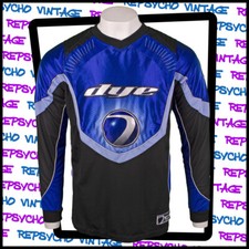 Vintage 90s DYE C5  PAINTBALL Competition Jersey Blue/Black Size Small   224 Y