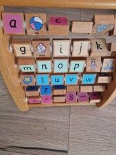 ELC Classics Vintage Abacus Wooden Early Learning Alphabet Letters Numbers