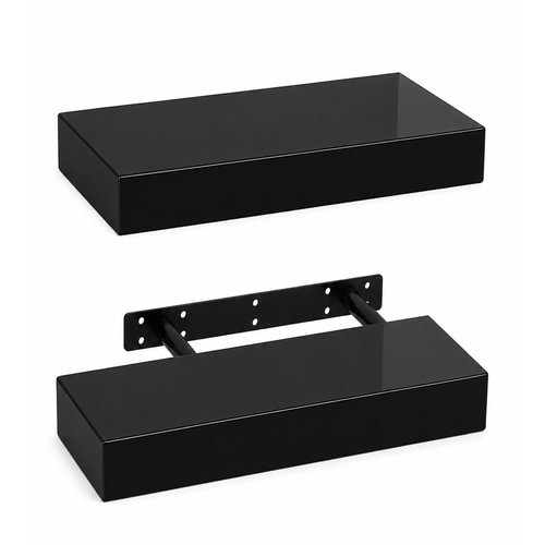 Black floating shelf 30cm high - shelf,