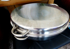 Stainless Steel Oval Roasting Pan with lid, rack & Handles 