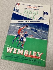 Bromley v Romford AMATEUR FA Cup final football programme 1949 at Wembley