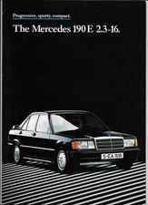 1985 Mercedes-Benz 190 E 2.3-16 (W201) car brochure + UK data/equipment leaflet