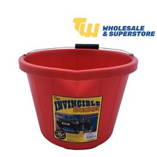 Invincible Heavy Duty Builders Bucket 15 Litre Equestrian Agriculture Red Tub