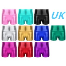UK Girls Shiny Metallic Shorts