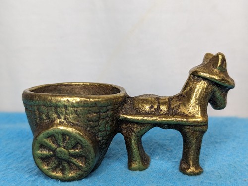 Vintage brass donkey horse and - brass,