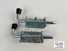 2 X 12mm Spring Bolt 150mm with Peg Z/P Trailer Horsebox Lorry Shed Gate Truck 