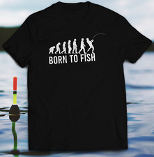 Born to Fish T-Shirt-Funny Novelty Evolution Darwin Theory History Fun Tee Top
