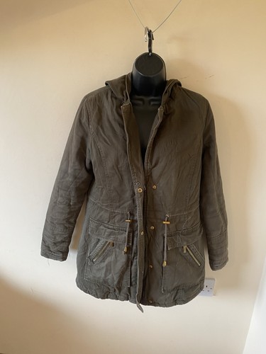 Khaki parka style coat - khaki,