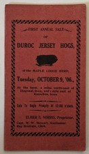 1906 sale booklet duroc jersey - 1906,