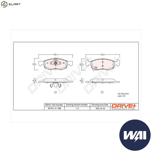 Brake pad set disc - pad,