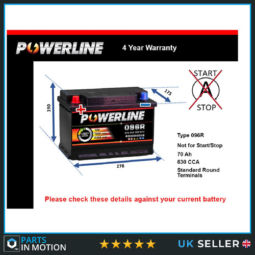 Car battery 096r powerline - battery,