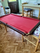 Vintage Tom Newman Snooker Table 4ft X 2ft With Balls,Cues And Marker
