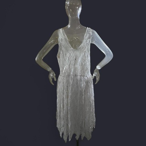 1920s sheer whimsical dress - sheer,