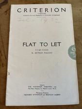 1932 Criterion Theatre London Programme "Flat to Let"