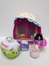 Squishmallows Squishville Fairground Playsets 4 Figures Van Papasan Chair VGC 