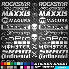 BIKE SPONSER SHEET Vinyl Decal Stickers Frame Cycling Helmet Cycle Bicycle MTB