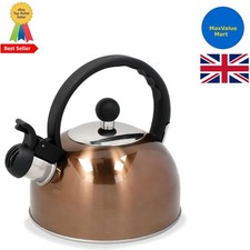 La Cafetière Stainless Steel 1.3 Litres Whistling Kettle, Stove top, Brown