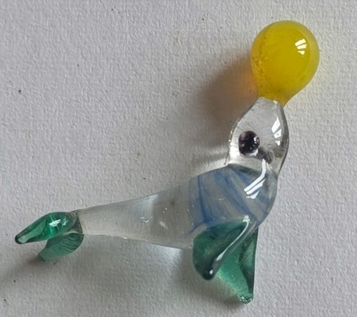 Vintage glass animal - , seal