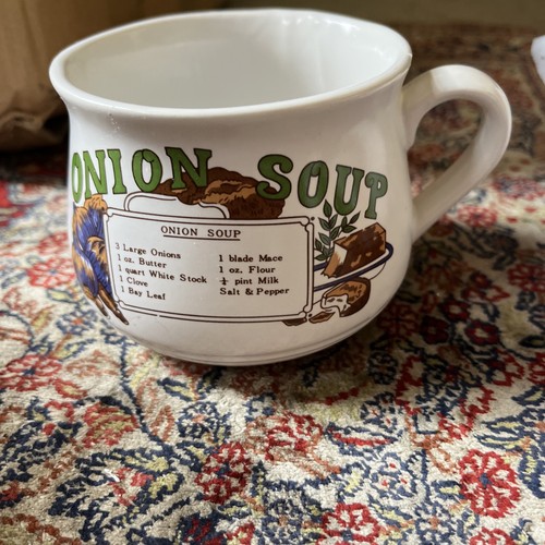 Vintage soup recipe mug - soup, onion