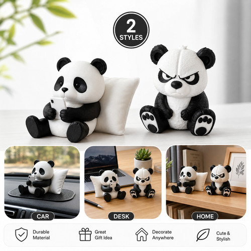 2panda sculpture ornament - 1-2panda,
