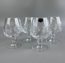 Cut Crystal Brandy Glasses Balloon Snifters x 4. WORDSLEY CRYSTAL set. VTG 280ml