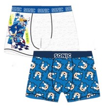 Boys Kids 2 Pack Sonic the Hedgehog Boxer Shorts Underwear Age 2-8 years