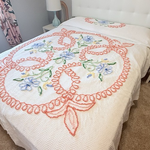 Vintage chenille bedspread - vintage,