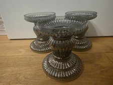 Set of 3 Mercury Glass Pillar