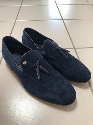 Stefano ricci navy blue suede - blue,