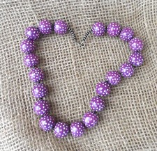 Kazuri ceramic spotted purple