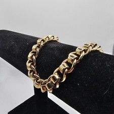 9ct Gold Roller Ball Bracelet – Heavy 65.78g – 9mm Wide – 8.5" – 375 - Solid