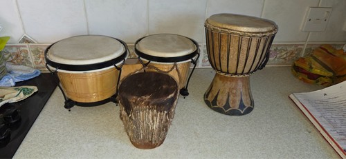 Hardwood bongo drums - drums, 6"