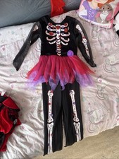Girls Halloween Costume 7-8 Years, George Asda Skeleton Day Of The Dead