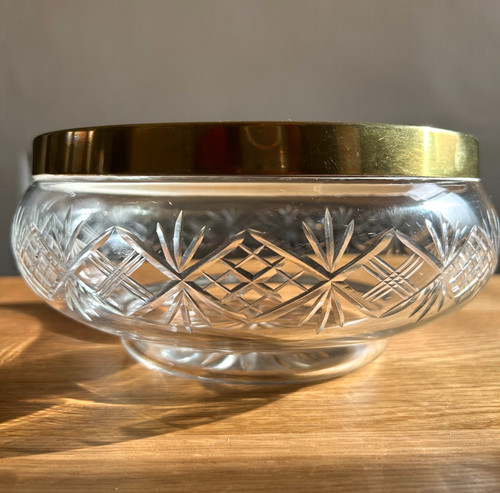 Crystal glass bowl silver - bowl,