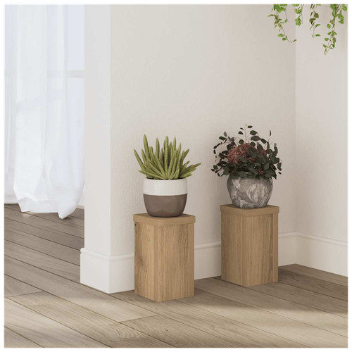 Wooden plant stand oak - wooden,